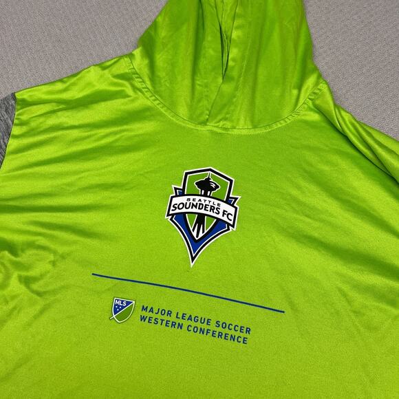 Seattle Sounders FC Hoodie Mens 2XL Green Lightweight Pullover Soccer PNW - Picture 3 of 7